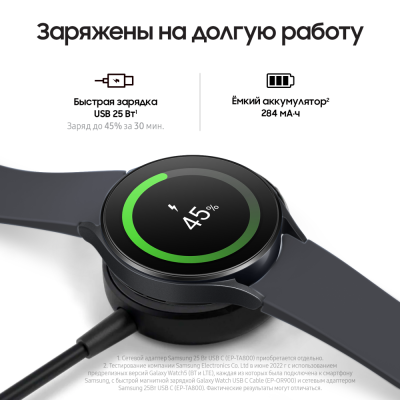 Смарт-часы Samsung Galaxy Watch 5 Графит купить по привлекательной цене 15 900 ₽ - вид 11 миниатюра