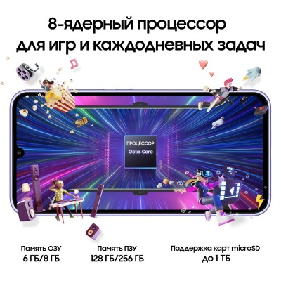 Смартфон Samsung Galaxy A34 6/128 Гб лавандовый купить по привлекательной цене 21 000 ₽ - вид 25 миниатюра