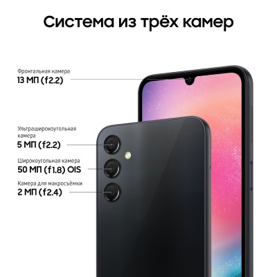 Смартфон Samsung Galaxy A24 4/128 Гб черный купить по привлекательной цене 19 500 ₽ - вид 23 миниатюра